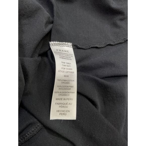 Frame 'Le' Black Cotton Mid Rise V-Neck T-Shirt Size XS - Picture 5 of 5
